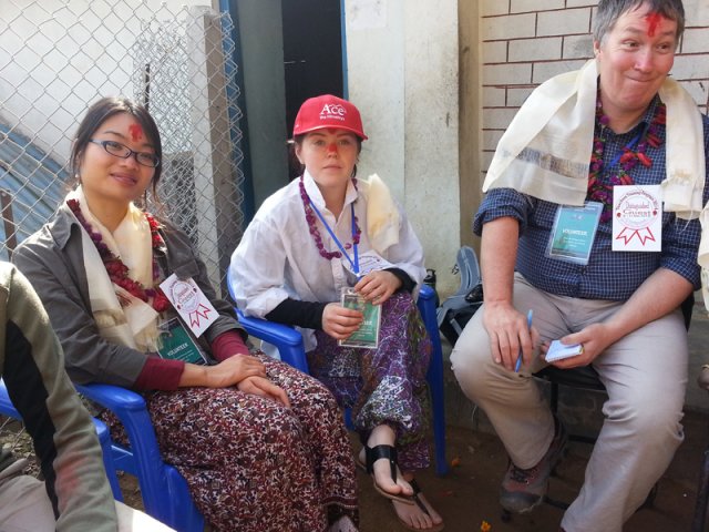 Volunteers on the welcome program