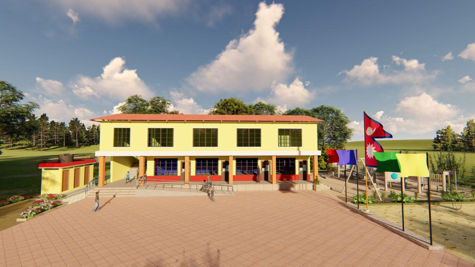 Darbar Seconday School 3D design